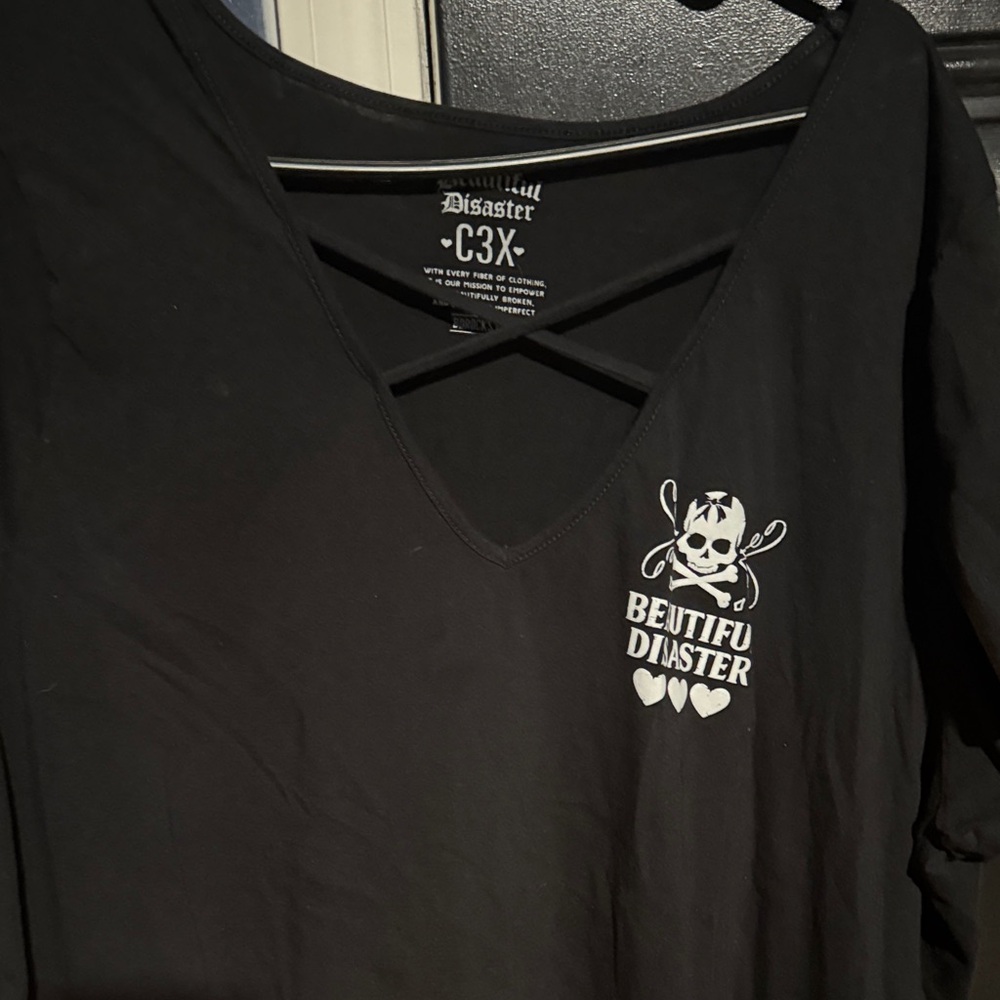Beautiful Disaster Black Short Sleeve Tee